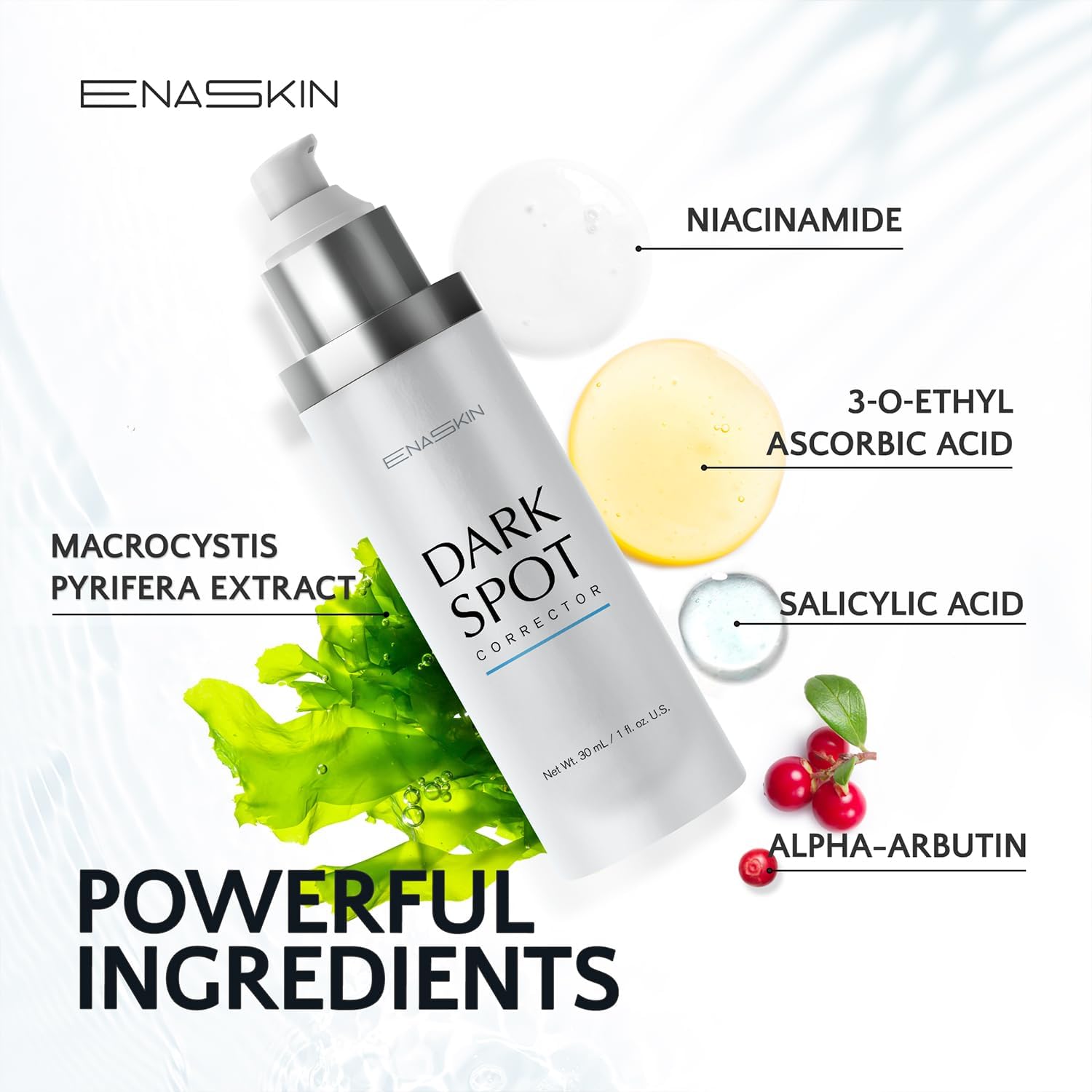 EnaSkin Dark Spot Remover Face & Body Serum: Age Spot Sun Spot Freckles Melasma Brown Spot - Advanced Formula with Niacinamide for Women and Men 1.0 Fl Oz (Pack of 2)